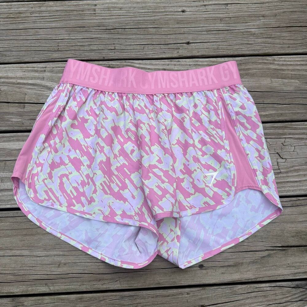 Gymshark Pink Printed Running Shorts Women’s Small